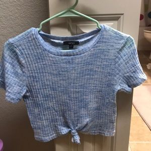 Light blue ribbed crop top
